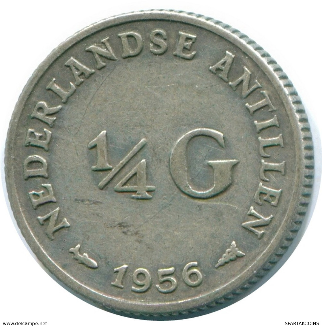 1/4 GULDEN 1956 NIEDERLÄNDISCHE ANTILLEN SILBER Koloniale Münze #NL10916.4.D.A - Antilles Néerlandaises