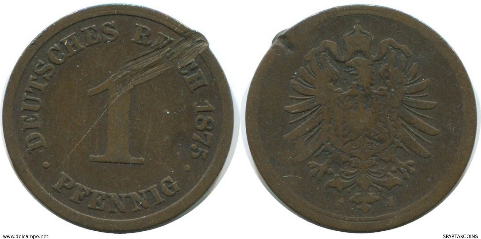 1 PFENNIG 1875 J ALLEMAGNE Pièce GERMANY #AE594.F.A - 1 Pfennig