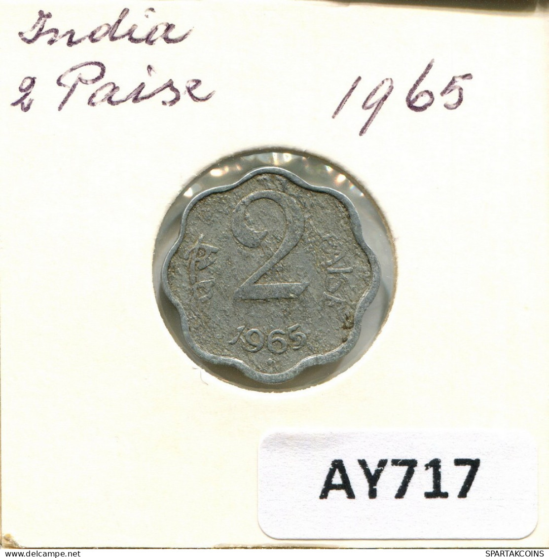 2 PAISE 1965 INDE INDIA Pièce #AY717.F.A - Indien