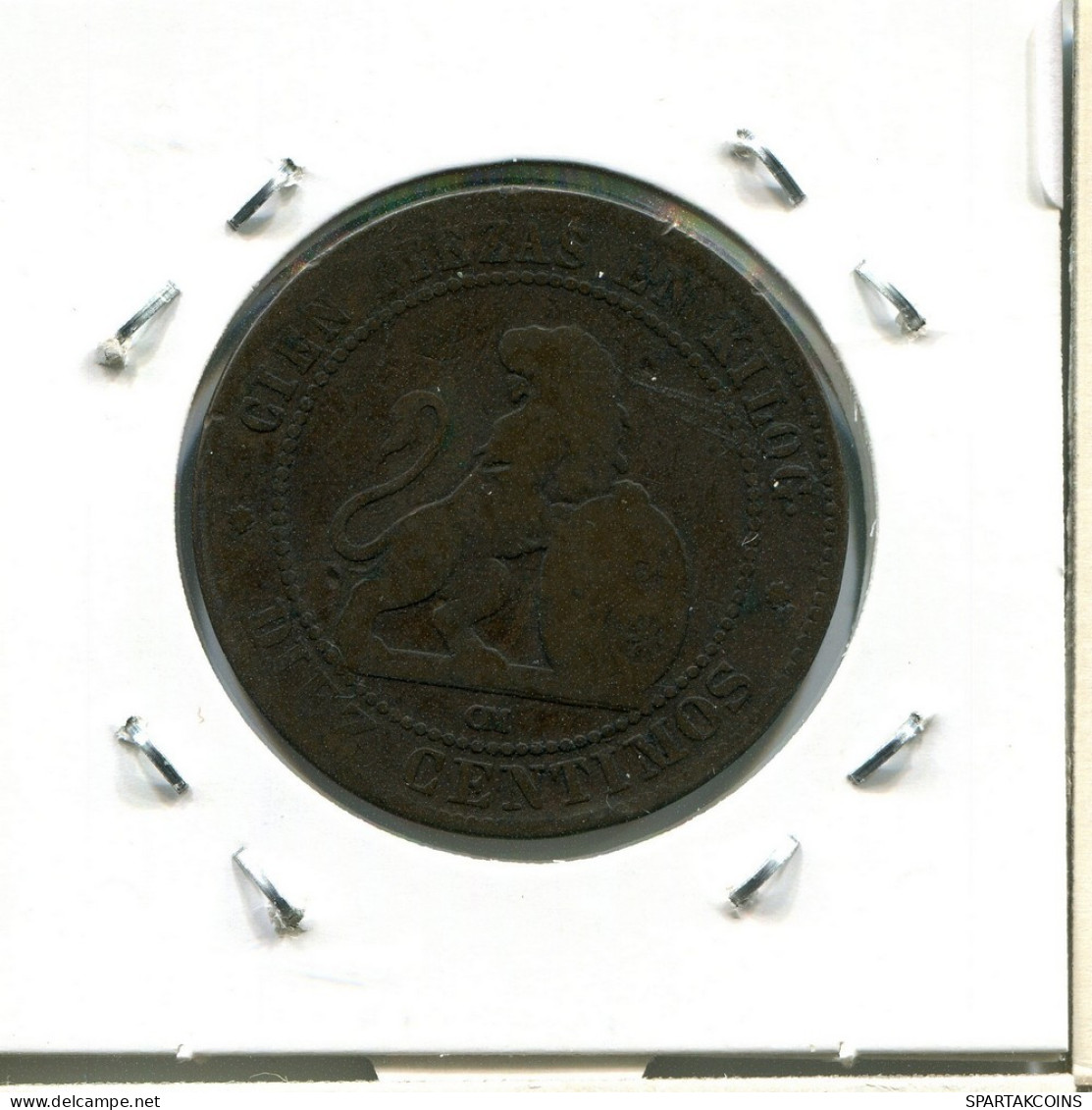 10 CENTIMOS 1870 SPANIEN SPAIN Münze #AV110.D.A - Sonstige & Ohne Zuordnung