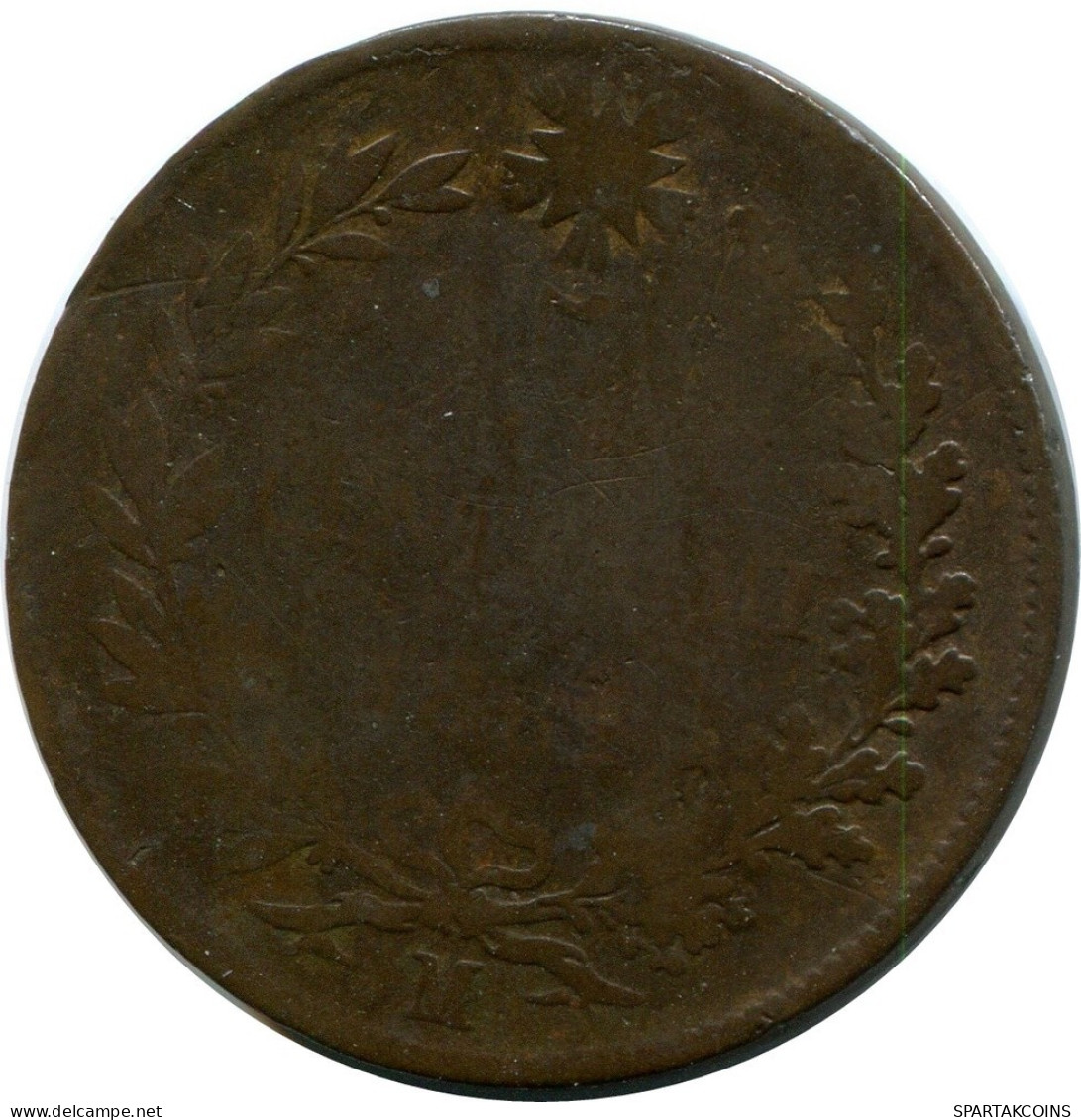 2 CENTESIMI 1867 ITALY Coin Victor Emmanuel II #AW791.U.A - 1861-1878 : Víctor Emmanuel II