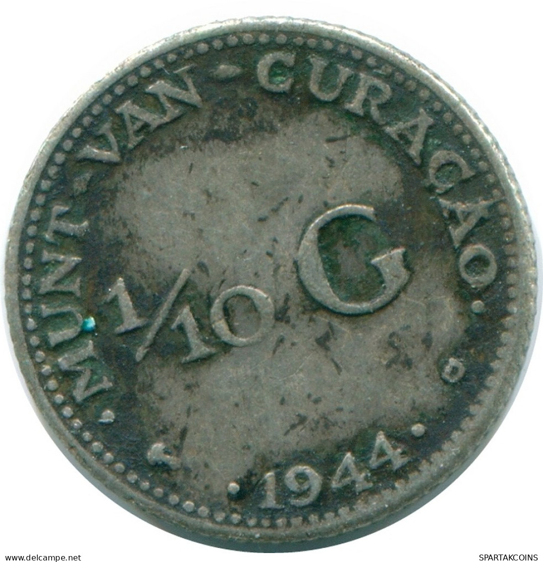 1/10 GULDEN 1944 CURACAO NIEDERLANDE SILBER Koloniale Münze #NL11781.3.D.A - Curaçao