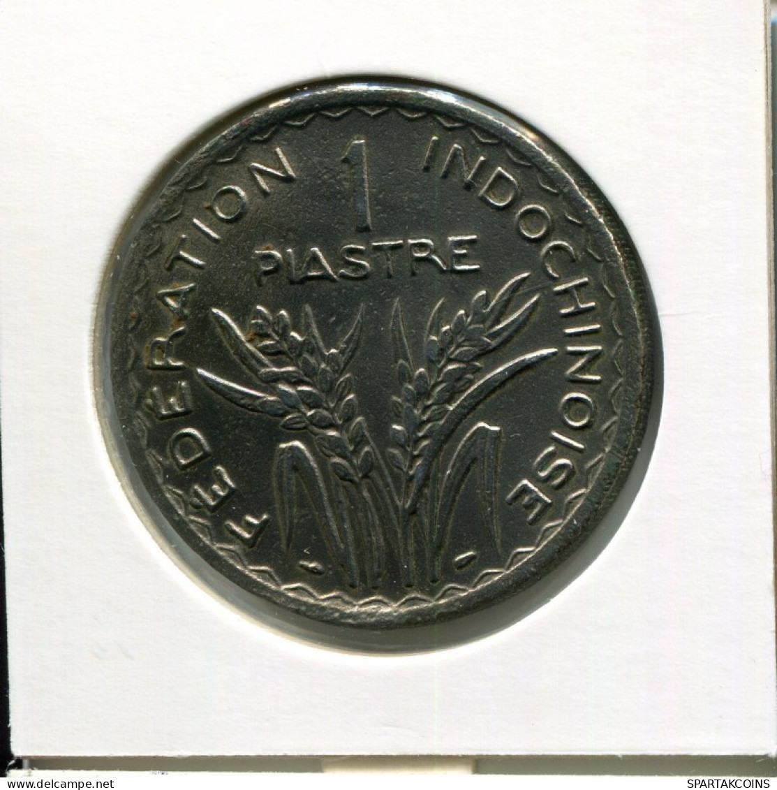 1 PIASTRE 1947 INDOCHINE Française FRENCH INDOCHINA Colonial Pièce #AM495.F.A - Französisch-Indochina