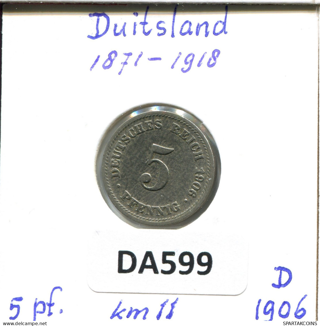 5 PFENNIG 1906 D GERMANY Coin #DA599.2.U.A - 5 Pfennig