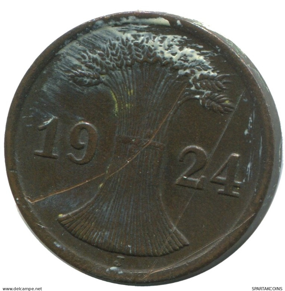 2 RENTENPFENNIG 1924 J DEUTSCHLAND Münze GERMANY #AD463.9.D.A - 2 Rentenpfennig & 2 Reichspfennig