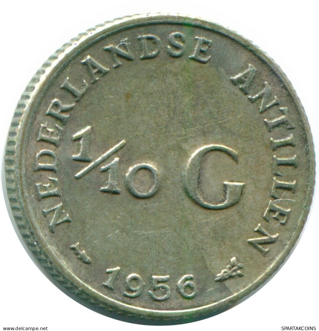 1/10 GULDEN 1956 NIEDERLÄNDISCHE ANTILLEN SILBER Koloniale Münze #NL12124.3.D.A - Netherlands Antilles