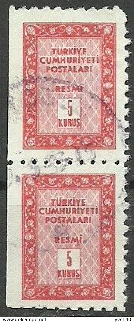 Turkey; 1960 Official Stamp 5 K. ERROR "Imperf. Edge" - Sellos De Servicio