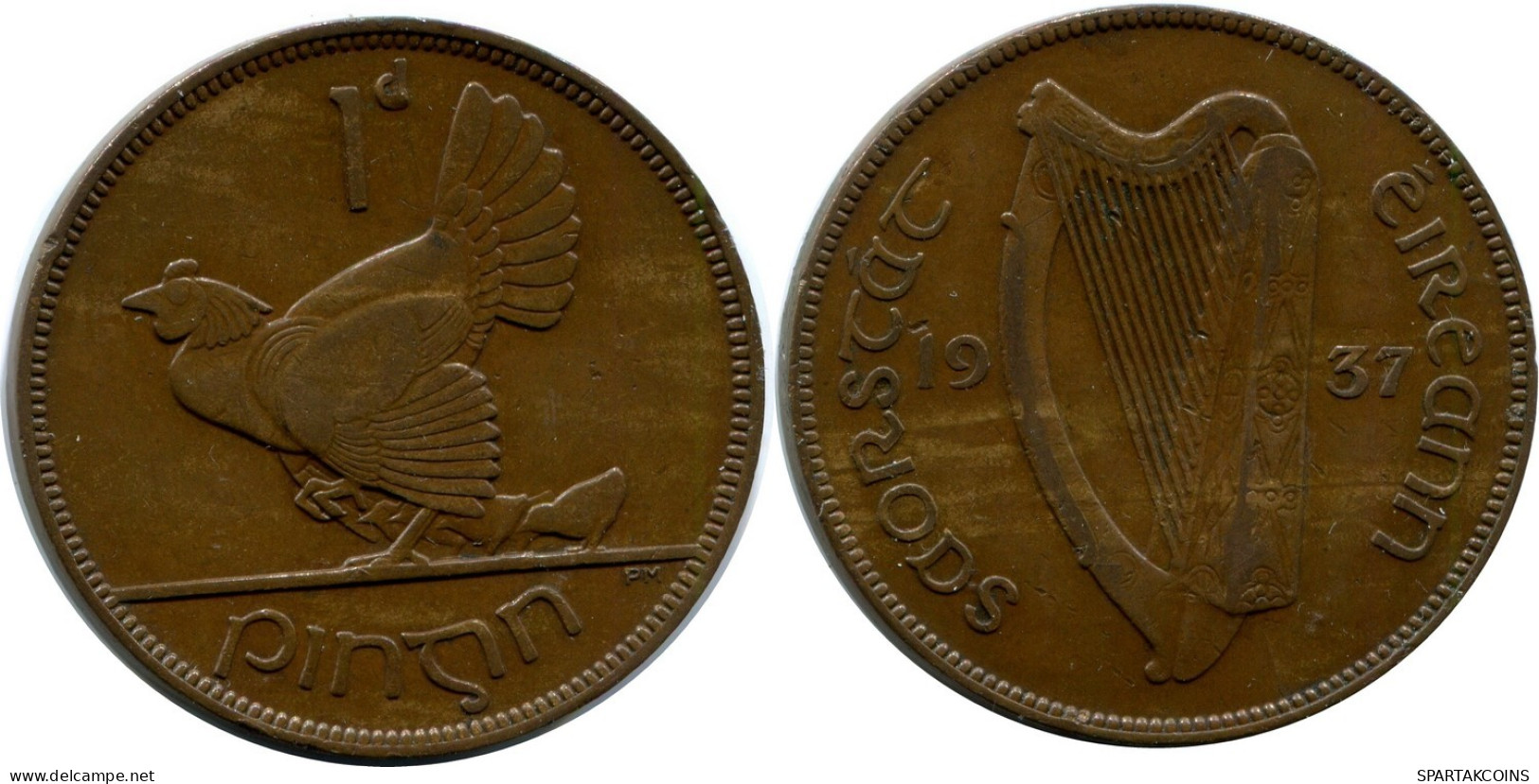 1 PENNY 1943 IRLANDA IRELAND Moneda #AX911.E.A - Irlande