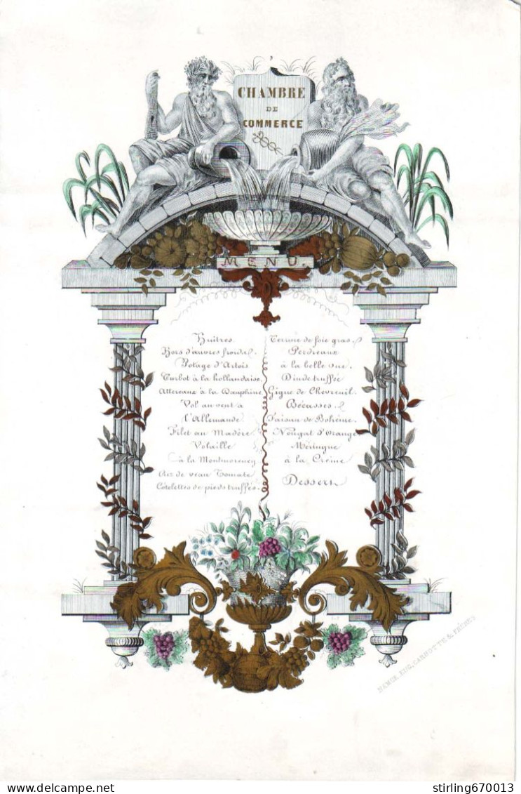 DE 1908 - Carte Porcelaine - Menu Du Chambre De Commerce Imp Carbotte, Namur - Other & Unclassified