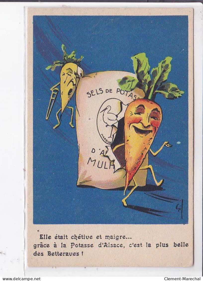 PUBLICITE : Sels De Potasse D'Alsace (légumes Humanisés - Surréalisme)  - Très Bon état - Publicité