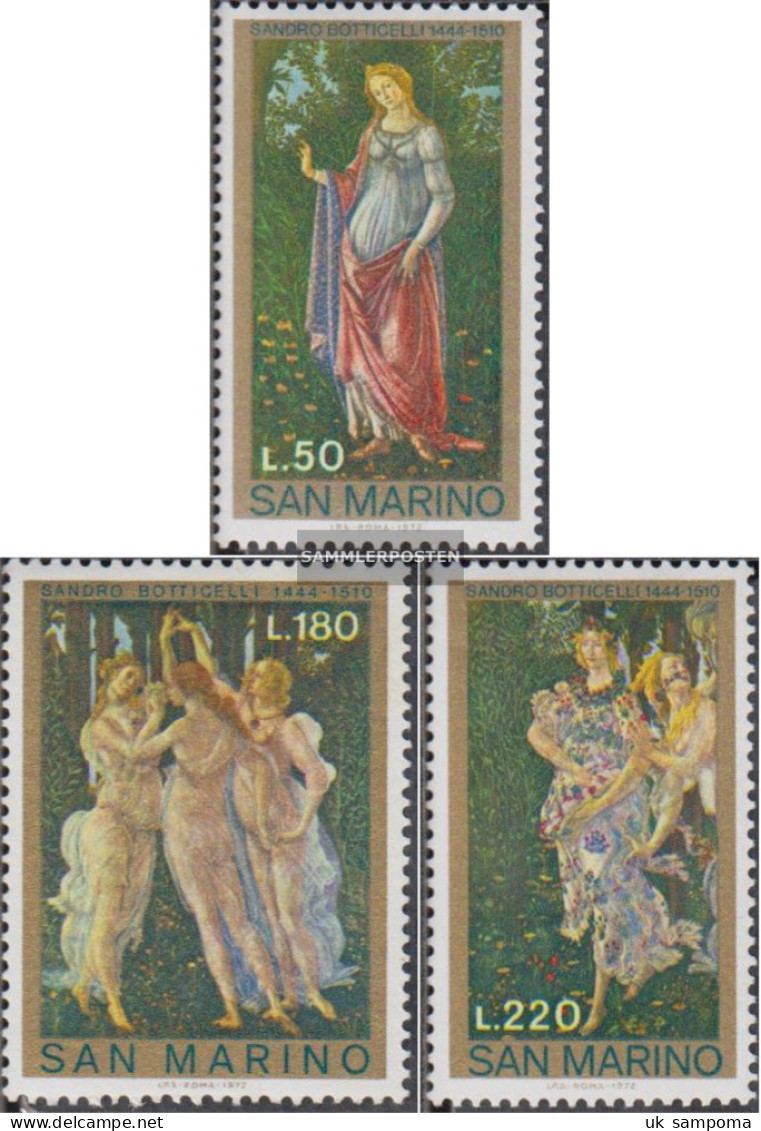 San Marino 994-996 (complete Issue) Unmounted Mint / Never Hinged 1972 Paintings - Neufs