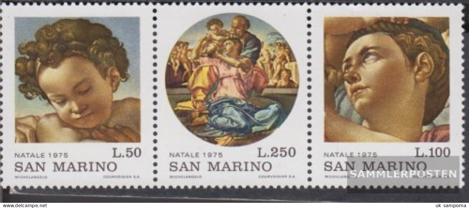 San Marino 1102-1104 Triple Strip (complete Issue) Unmounted Mint / Never Hinged 1975 Christmas . - Unused Stamps