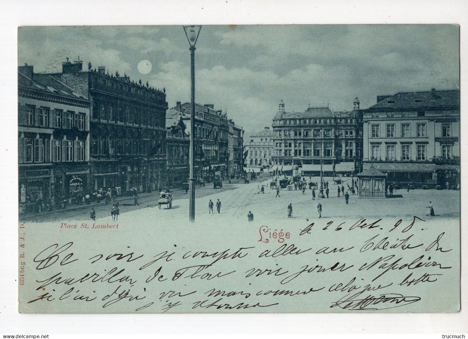 798 - LIEGE - Place St Lambert *carte Dite "à La Lune" *1898* - Luik