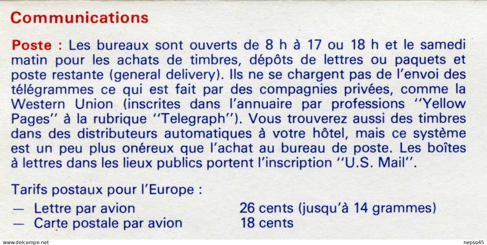 Dépliant touristique.Amérique.Bicentenaire des Etats-Unis.éléments de comparaison Europe / U.S.A ( vie quotidienne )