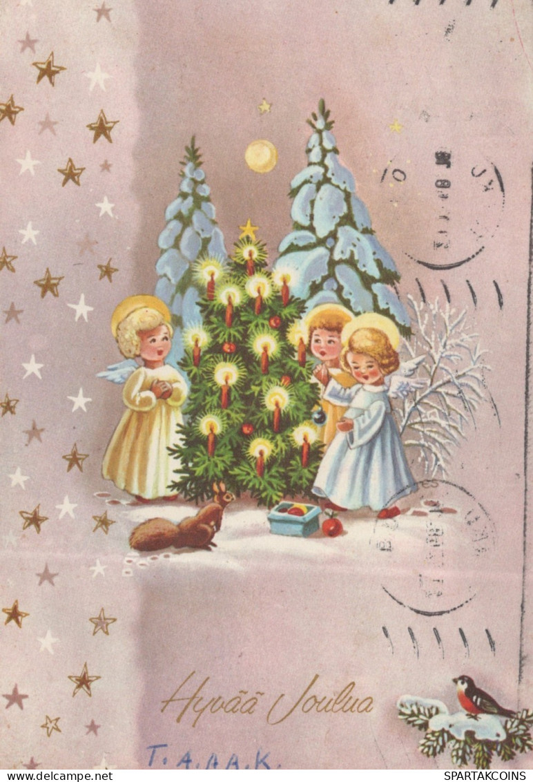 ANGELO Buon Anno Natale Vintage Cartolina CPSM #PAG965.A - Angels