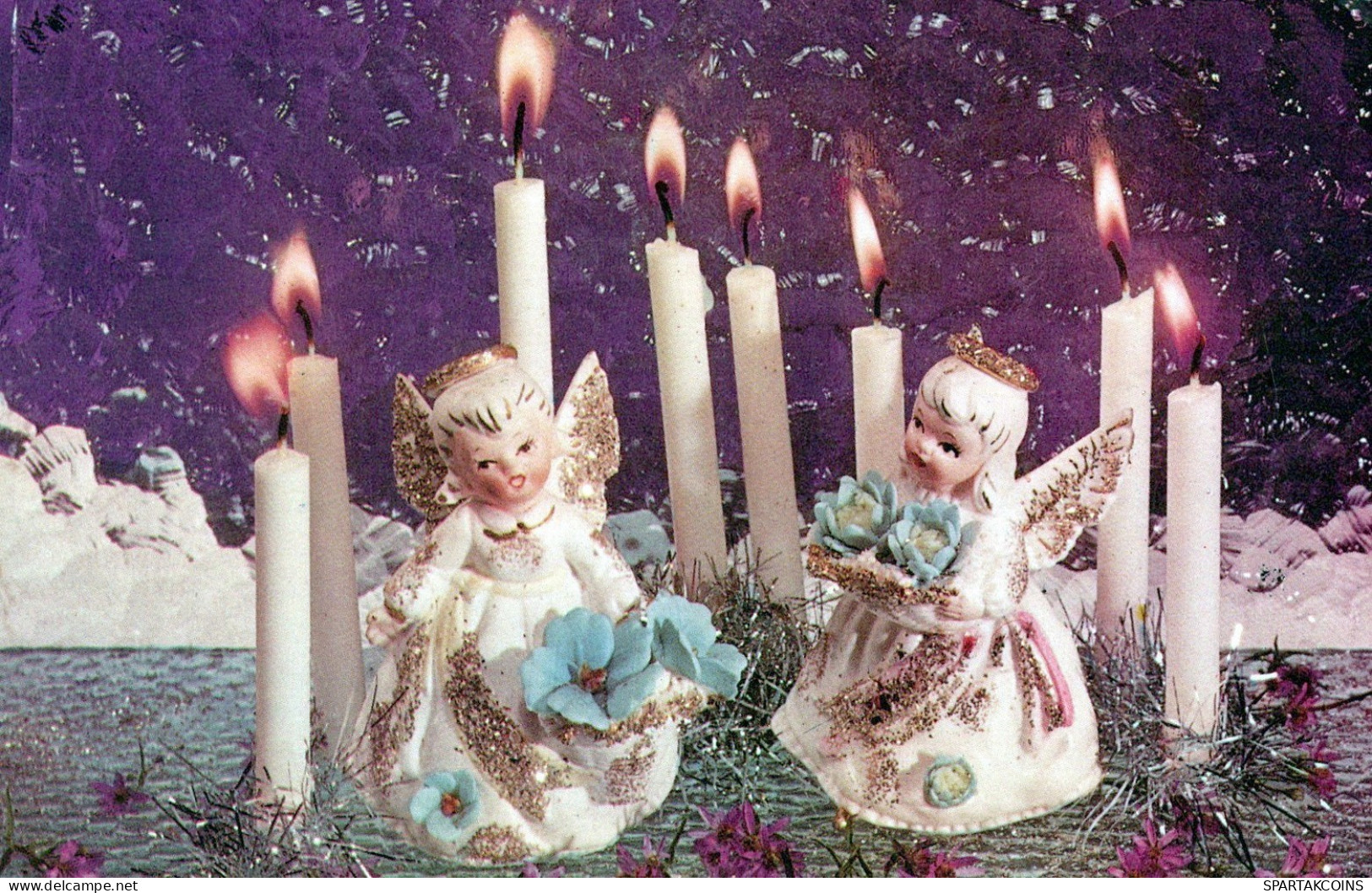 ENGEL WEIHNACHTSFERIEN Vintage Ansichtskarte Postkarte CPSMPF #PAG809.A - Angels