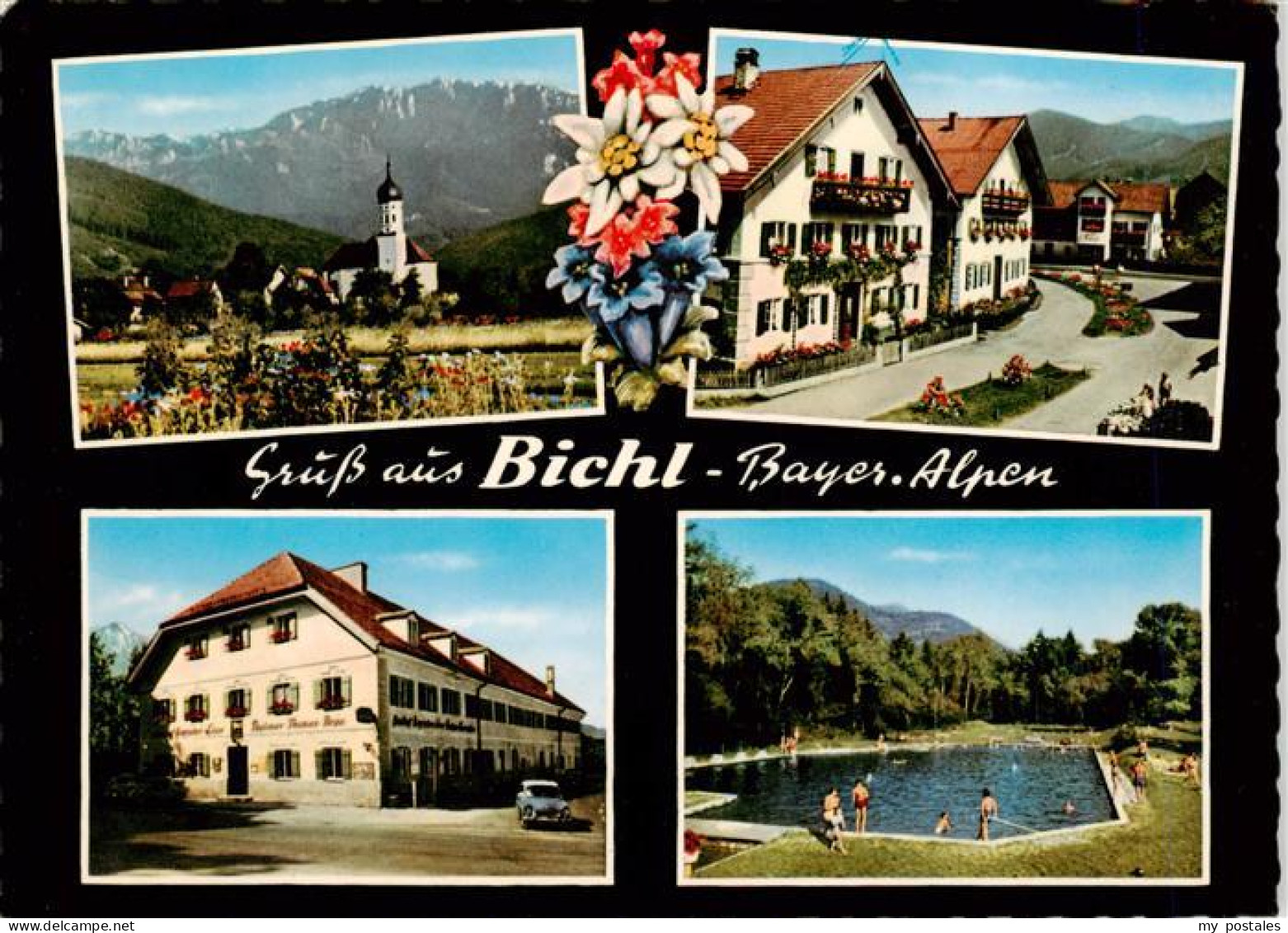 73905052 Bichl Bad Toelz Kirche Dorfpartie Gasthaus Freibad - Other & Unclassified
