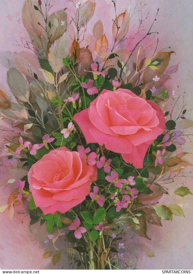 FLOWERS Vintage Postcard CPSM #PBZ474.A - Blumen