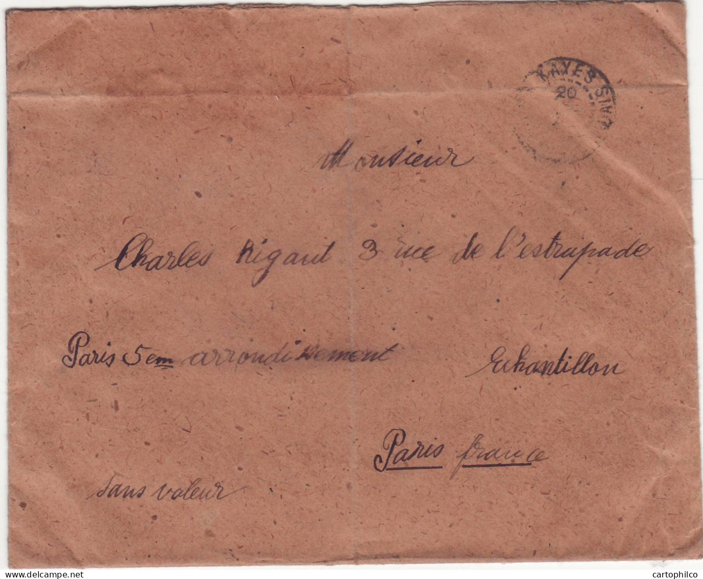 Soudan Kayes 50c Mehariste Au Dos Pour Paris - Briefe U. Dokumente