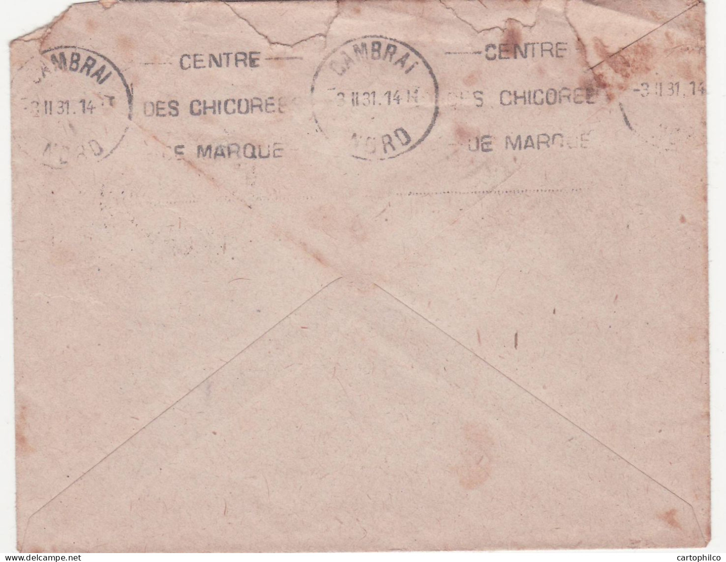 Maroc Lettre 1931 Beni Mellal Avec Cachet Service Des Transmissions Pour Cambrai - Lettres & Documents