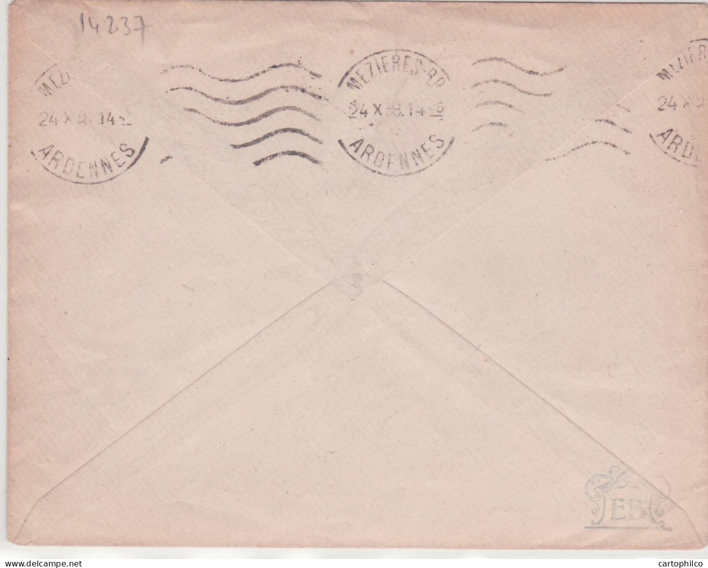 France Lettre 1938 Avec Cachet Salon Automobile 1938 Pour Mezieres - Briefe U. Dokumente