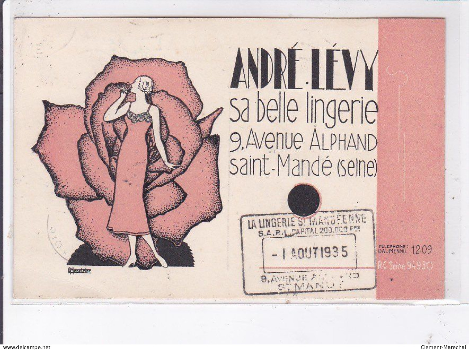 PUBLICITE : Magasin De Lingerie André LEVY à Saint Mandé (judaica) - Très Bon état - Advertising