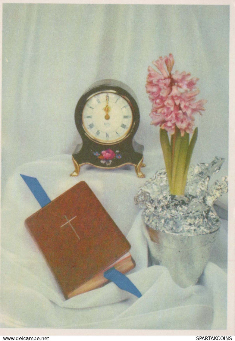 Feliz Año Navidad RELOJ DE MESA Vintage Tarjeta Postal CPSM #PAT816.A - New Year