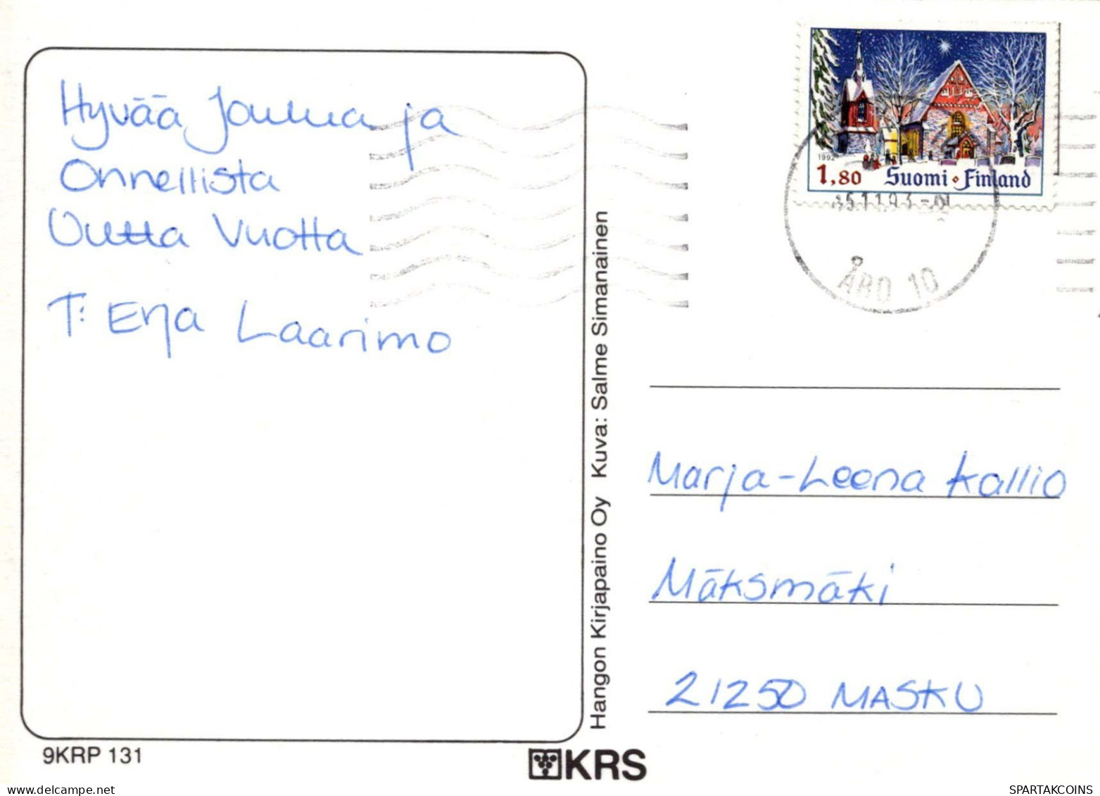Feliz Año Navidad VELA Vintage Tarjeta Postal CPSM #PAT591.A - New Year