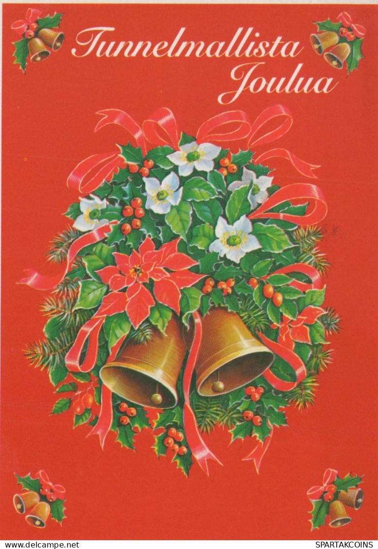Bonne Année Noël CLOCHE Vintage Carte Postale CPSM #PAT483.A - New Year