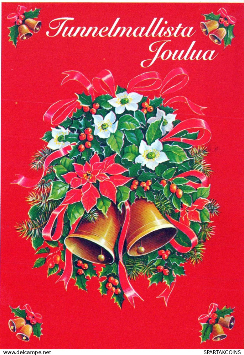 Bonne Année Noël CLOCHE Vintage Carte Postale CPSM #PAT483.A - New Year