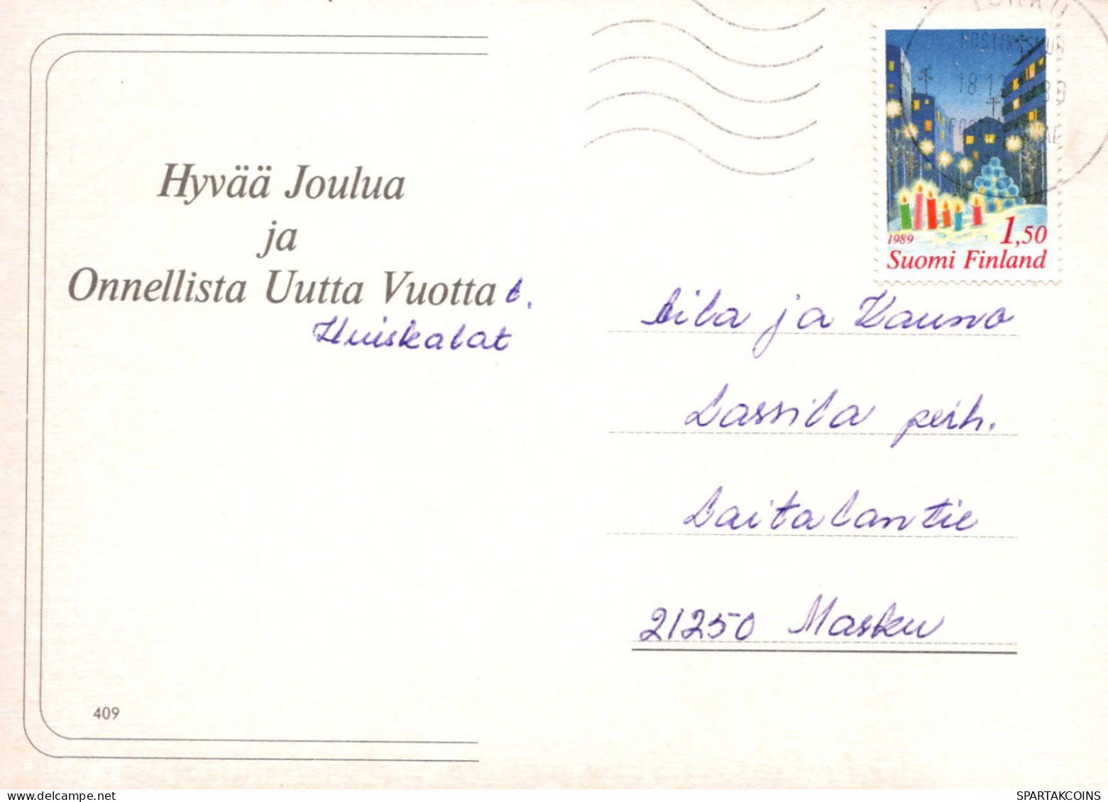 Feliz Año Navidad CAMPANA Vintage Tarjeta Postal CPSM #PAT436.A - New Year