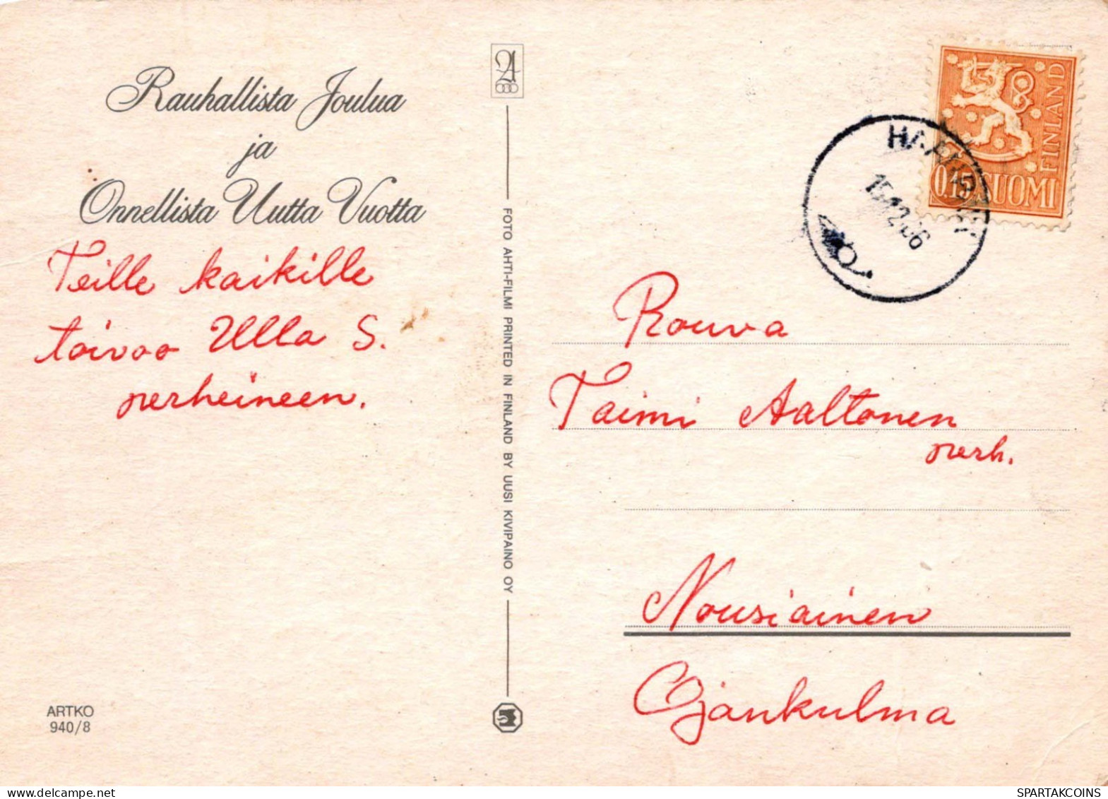 Feliz Año Navidad VELA Vintage Tarjeta Postal CPSM #PAT046.A - New Year