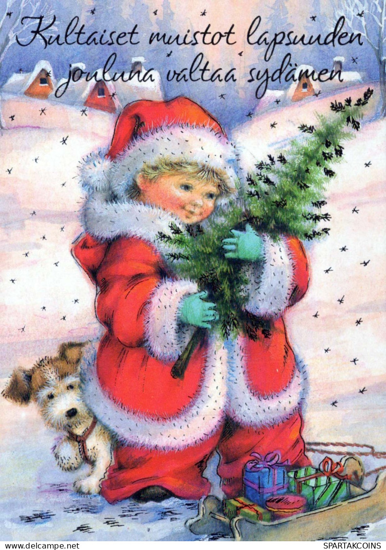 Happy New Year Christmas Children Vintage Postcard CPSM #PAS919.A - New Year