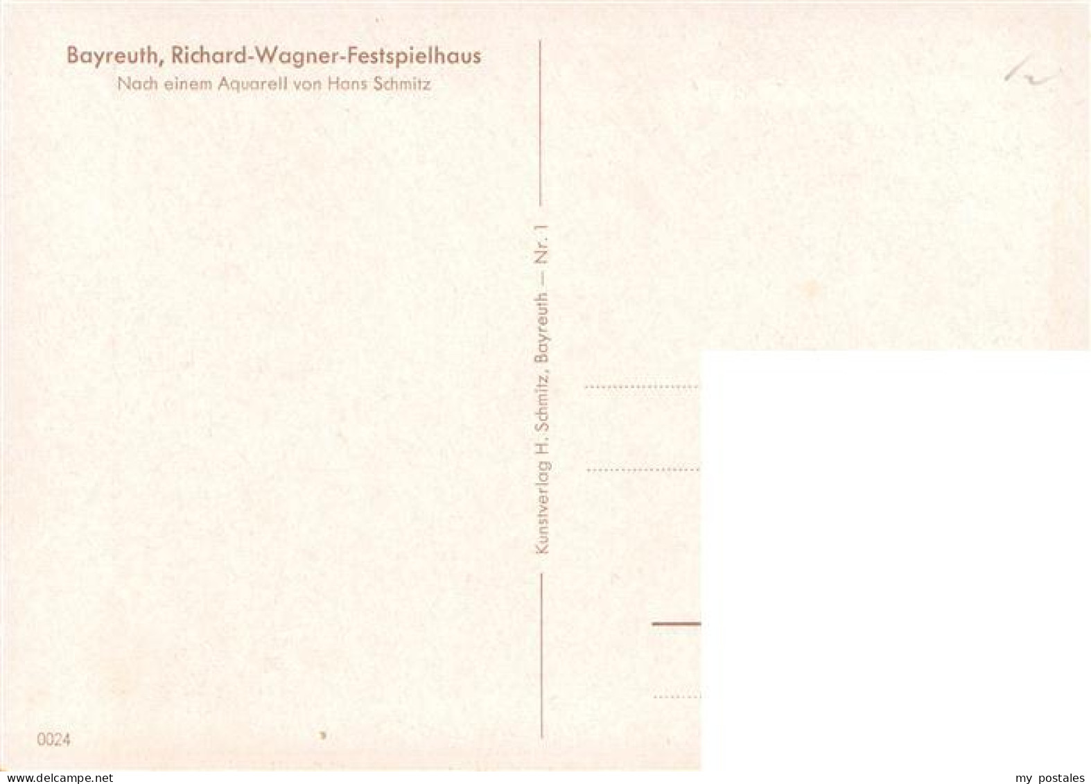 73905026 Bayreuth Richard Wagner Festspielhaus Aquarell - Bayreuth