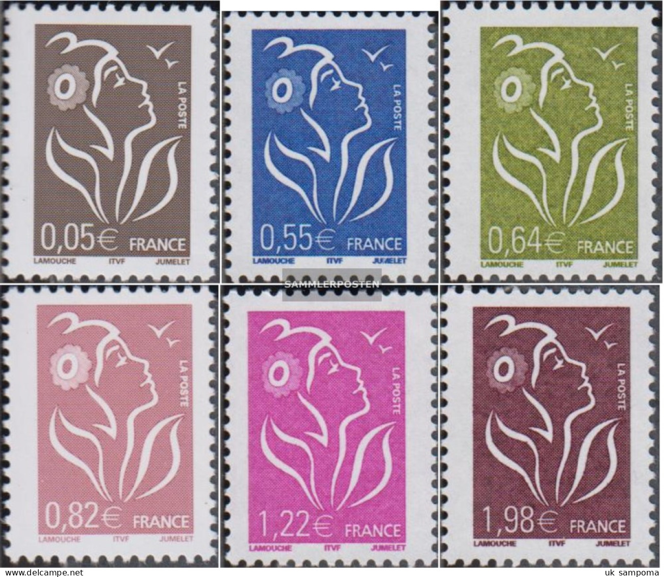 France 3905I A-3910I A (complete Issue) Unmounted Mint / Never Hinged 2005 Clear Brands: Marianne - Unused Stamps