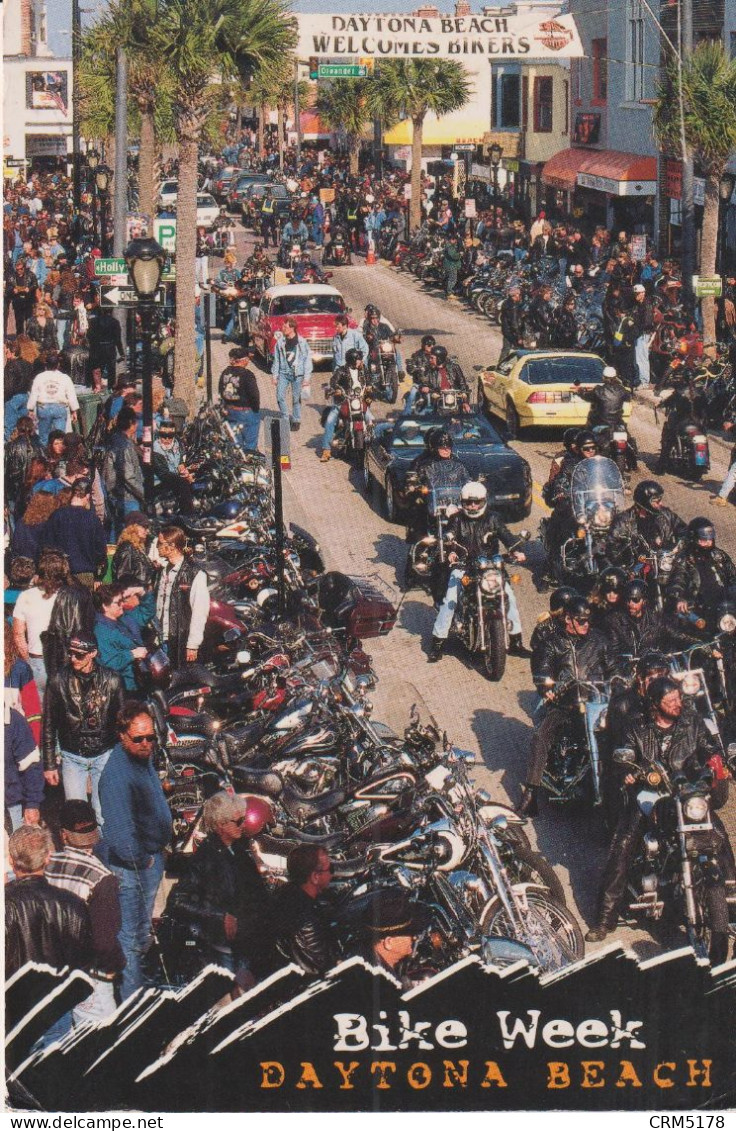 CARTE-PHOTO-BIKE WEEK-  1997-DAYTONA BEACH-animée-BIKE & BIKEURS-belle Carte - Demonstrations