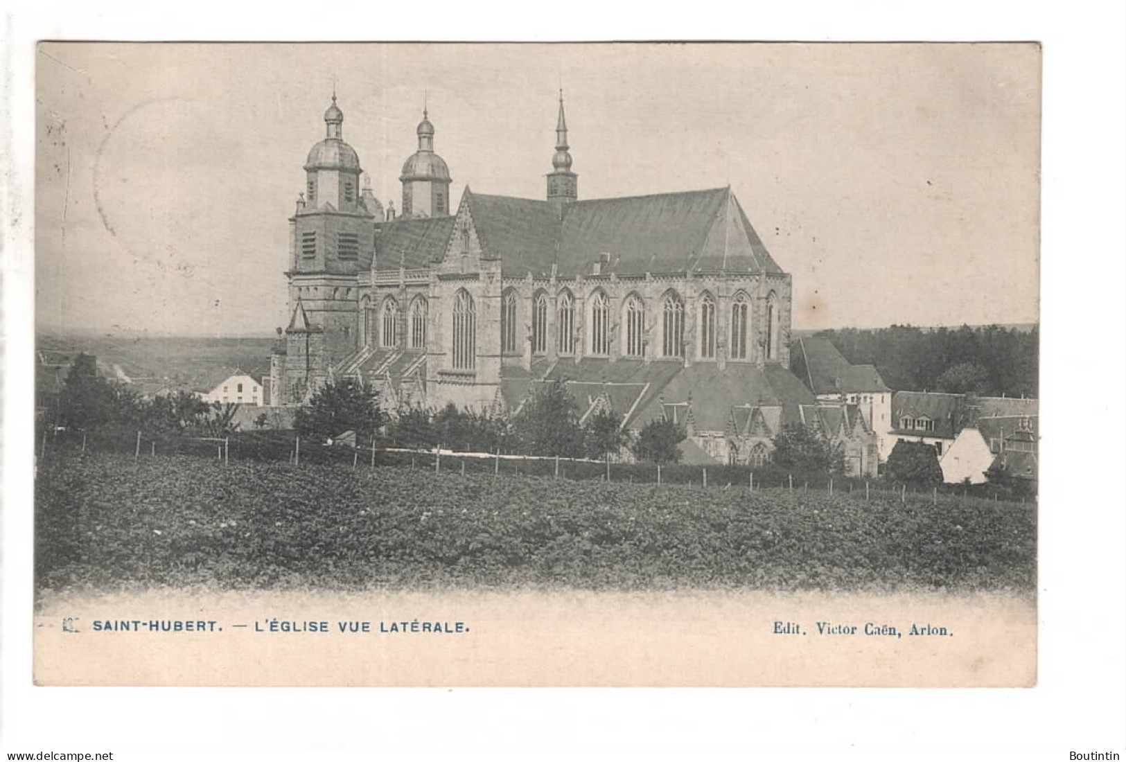 Saint-Hubert - L'Eglise Vue Latérale (Edit. Victor Caën Arlon) - Saint-Hubert