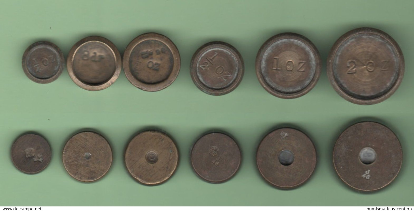 English Monetary Weights Ounces Once Poids Monétaires  6 Pieces  XIX Sec Pesi Monetari - Ancient Tools