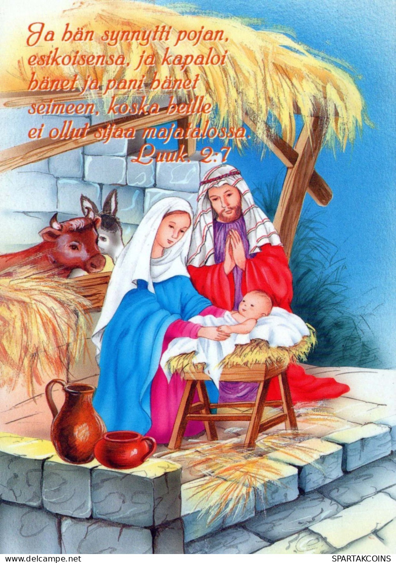 Virgen Mary Madonna Baby JESUS Christmas Religion Vintage Postcard CPSM #PBB867.A - Jungfräuliche Marie Und Madona
