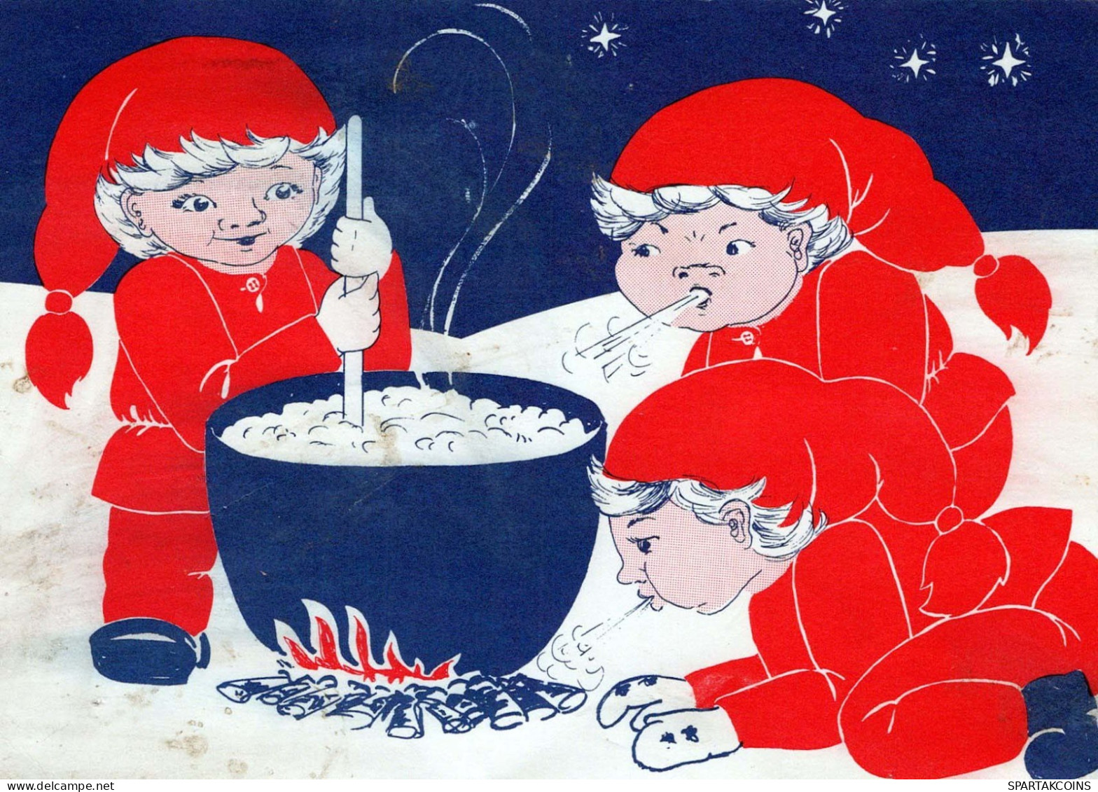 BABBO NATALE Buon Anno Natale GNOME Vintage Cartolina CPSM #PBA903.A - Santa Claus