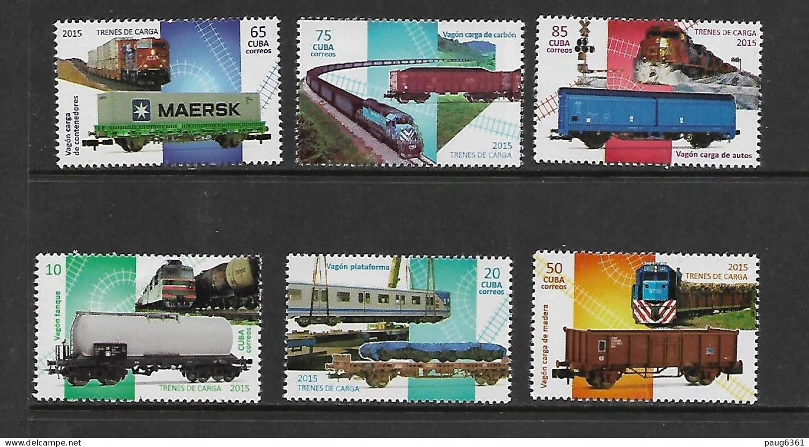 CUBA 2015 TRAINS YVERT N°5340/5345 NEUF MNH** - Eisenbahnen