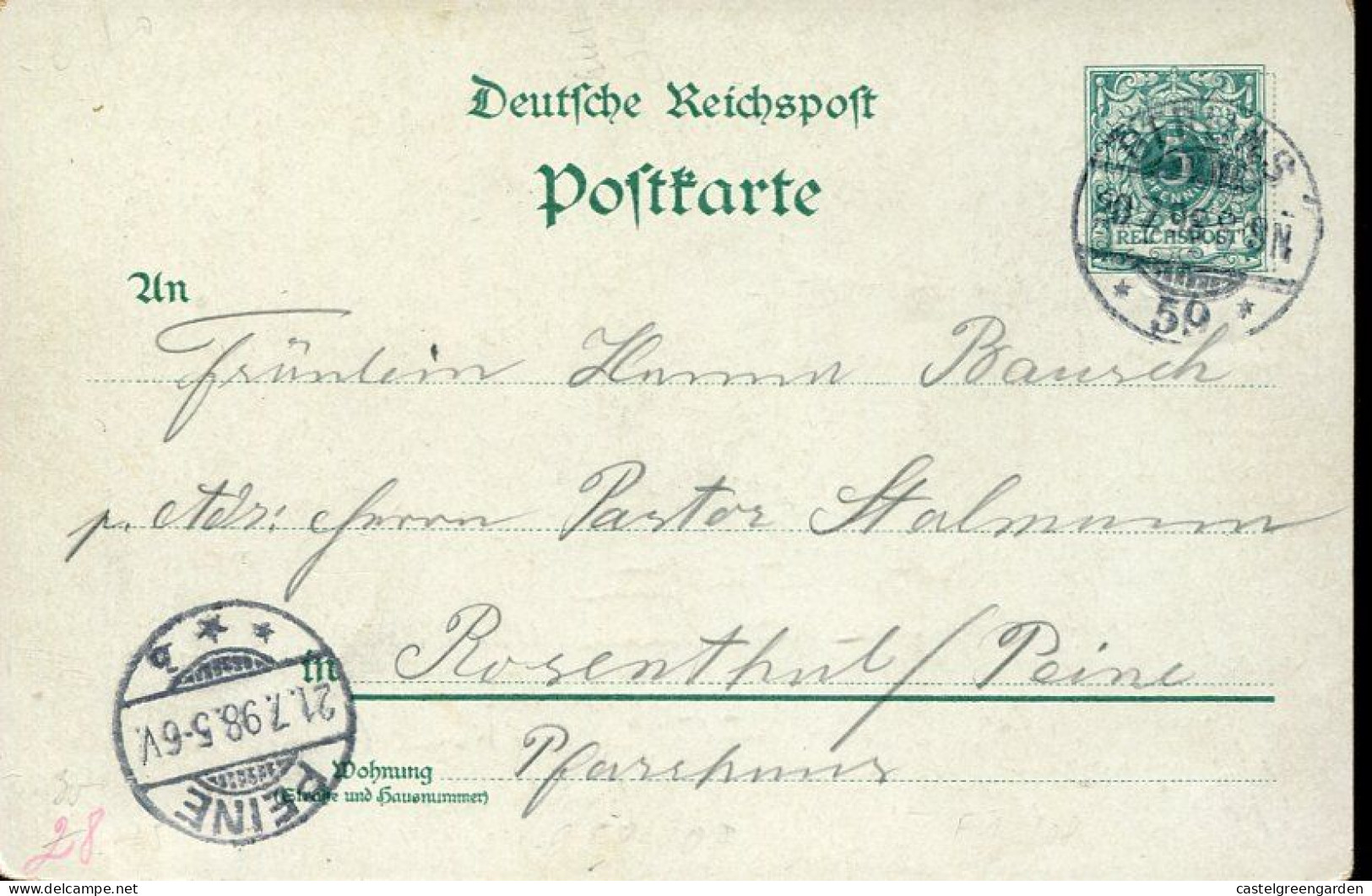 X0572 Germany, Circuled 5pf.stationery 1898 From Berlin To Peine, Gruss Aus Bappolds Brauerei Berlin,beer Biere,bier - Postcards