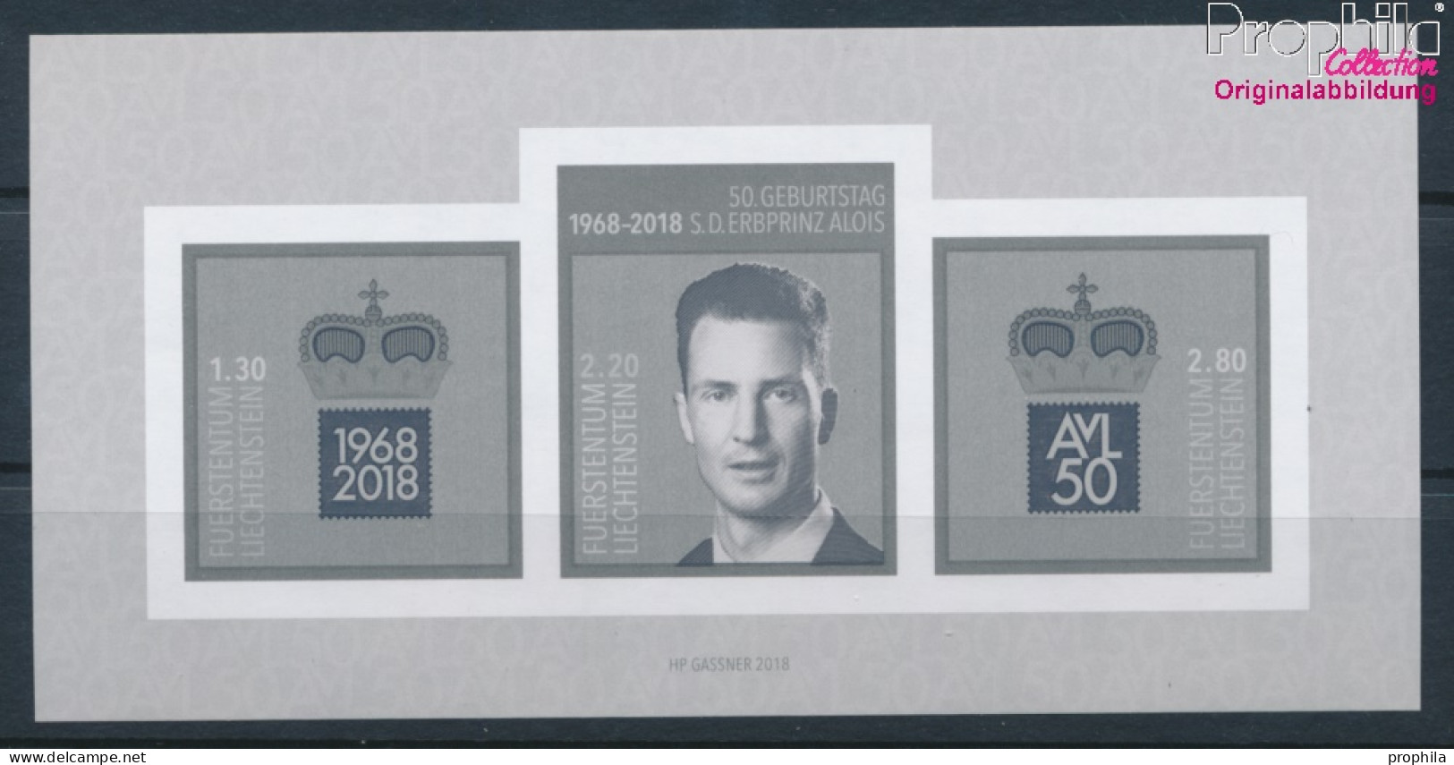 Liechtenstein Block31S (kompl.Ausg.) Schwarzdruck Postfrisch 2018 Erbprinz Alois (10391356 - Neufs