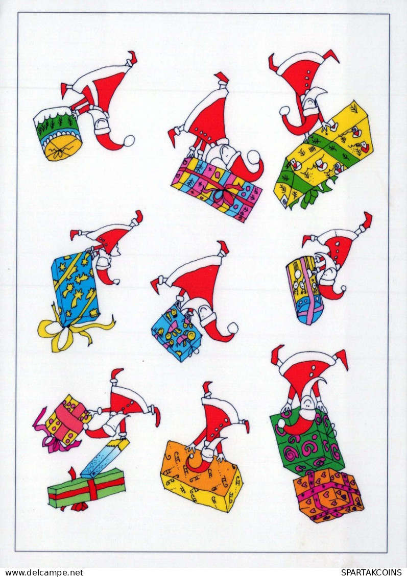 SANTA CLAUS Happy New Year Christmas GNOME Vintage Postcard CPSM #PAY959.A - Santa Claus