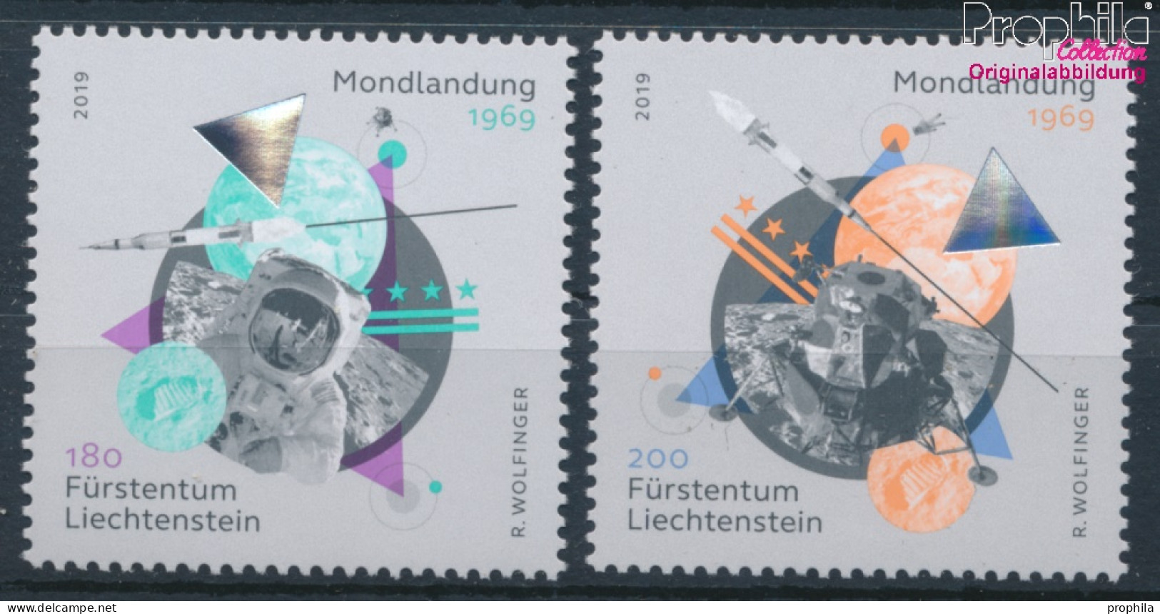 Liechtenstein 1940-1941 (kompl.Ausg.) Postfrisch 2019 Erste Bemannte Mondlandung (10391330 - Unused Stamps