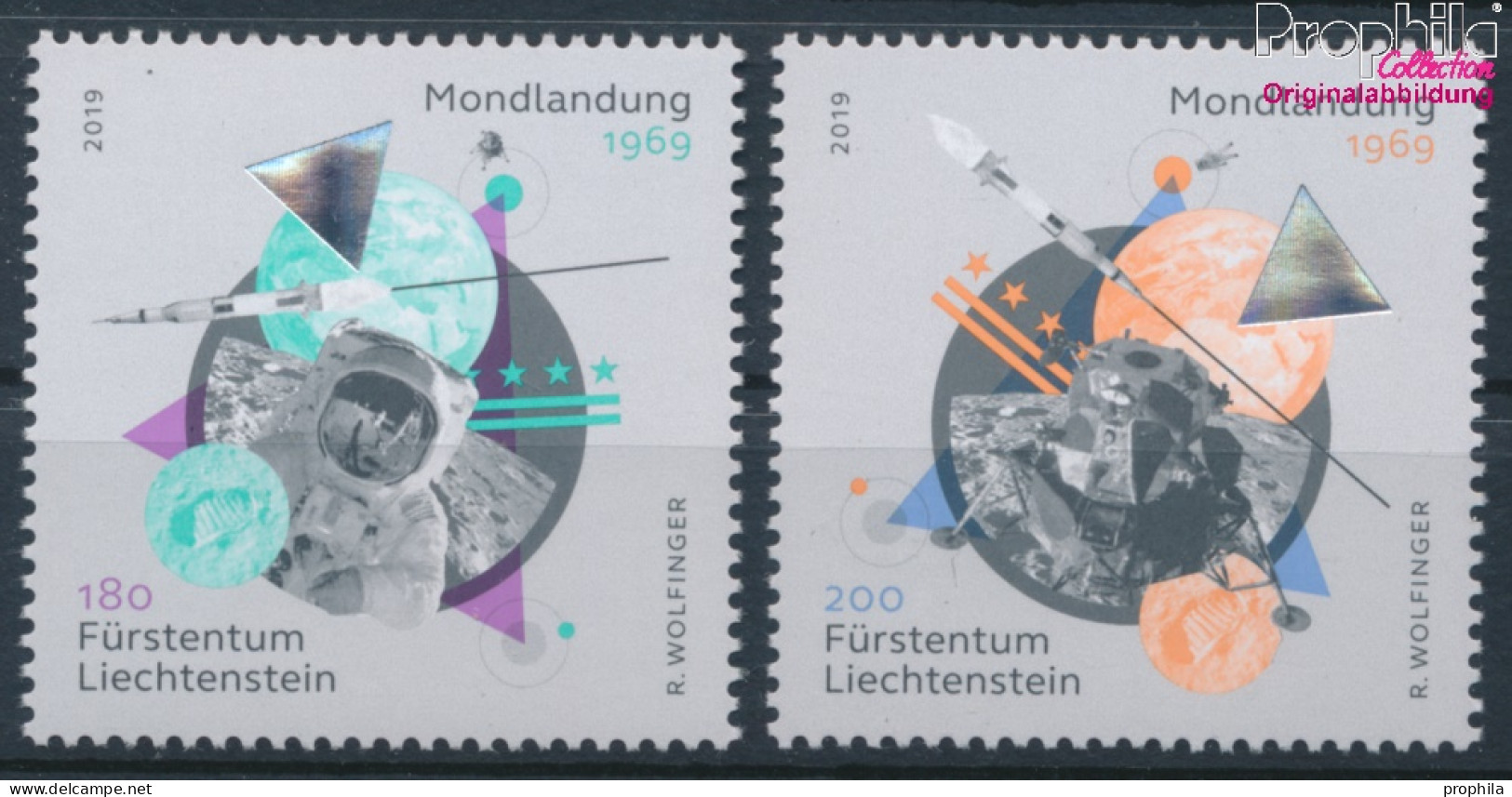 Liechtenstein 1940-1941 (kompl.Ausg.) Postfrisch 2019 Erste Bemannte Mondlandung (10391331 - Nuovi