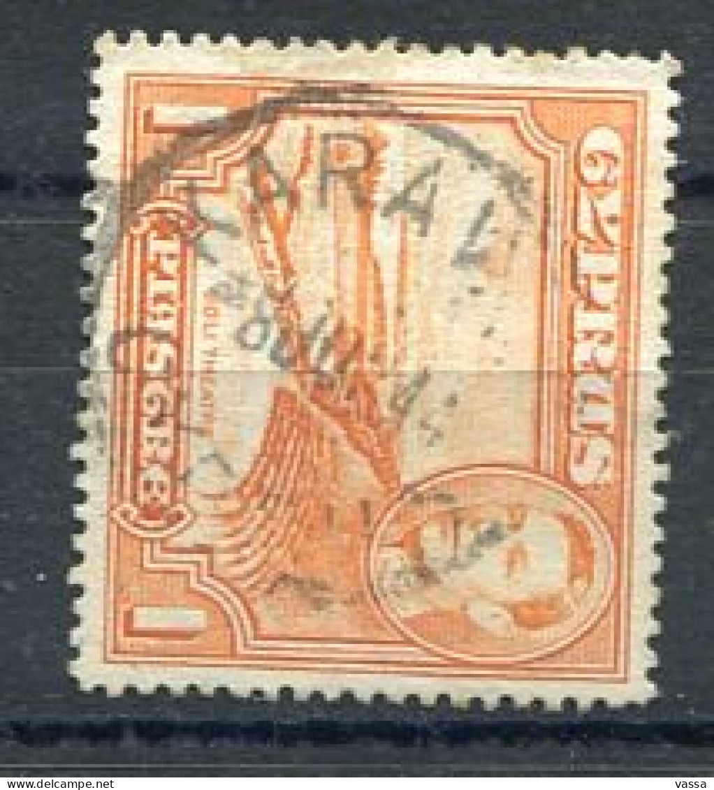 Postmark. KARAVAS Cds  1944 On 1 Pi QG V Stamp. CYPRUS . CHYPRE - Chypre (...-1960)