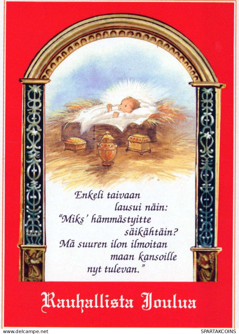 CRISTO SANTO Gesù Bambino Natale Religione Vintage Cartolina CPSM #PBP669.A - Jésus