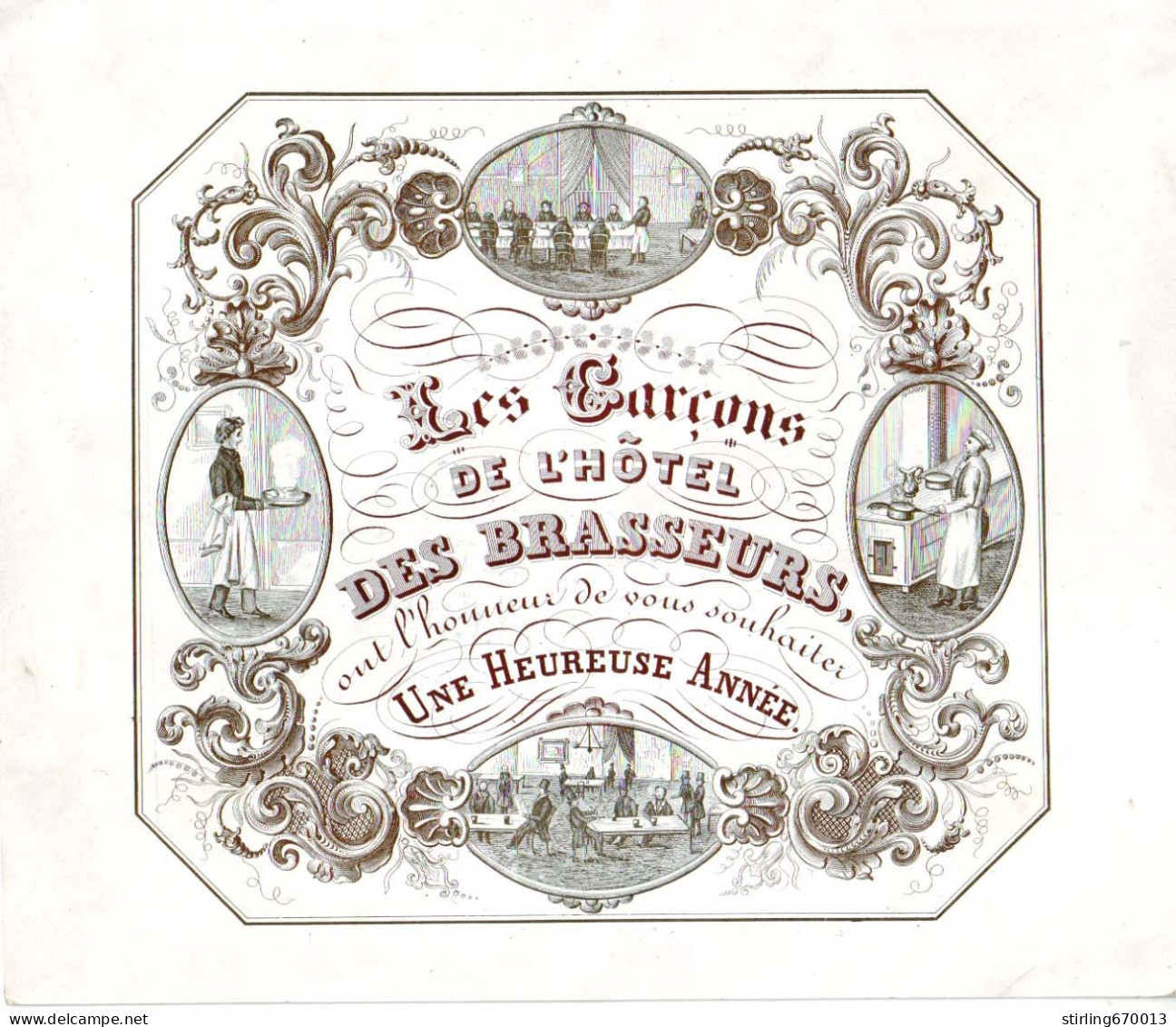 DE 1911 - Carte Porcelaine Des Garcons De L'Hotel Des Brasseurs Pour Nouvelle Annee - Sonstige & Ohne Zuordnung