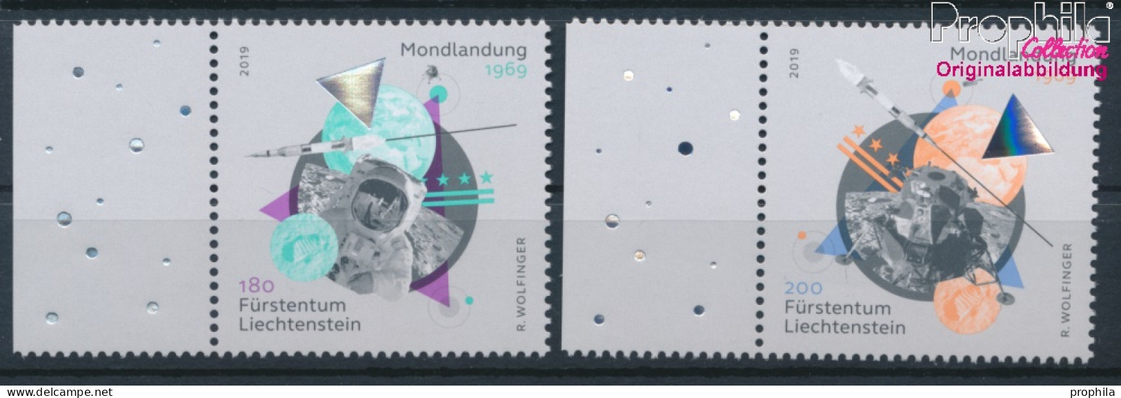 Liechtenstein 1940-1941 (kompl.Ausg.) Postfrisch 2019 Erste Bemannte Mondlandung (10391335 - Ungebraucht